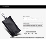 2 pack Compact Leather Car Key Case, Key Holder Key Organizer Wallet, with Card Holder Lightweight Organizer Keychain Black Wallet for Men & Women(Black)