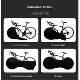 Bike Wheel Cover Indoor Dust-Proof and High Elasticity Bicycle Wheel Bag,Universal for Mountain, Road Bikes (Black)