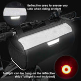 Bike Handlebar Bag Waterproof - Bicycle Handlebar Roll Bag with Large Reflective Area, Bike Front Pouch with Waterproof Zipper Shoulder Strap Removable Straps for Cycling (Cylinder, 2L)