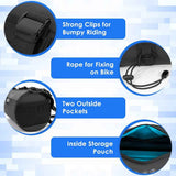 Bike Handlebar Bag Waterproof - Bicycle Handlebar Roll Bag with Large Reflective Area, Bike Front Pouch with Waterproof Zipper Shoulder Strap Removable Straps for Cycling (Cylinder, 2L)