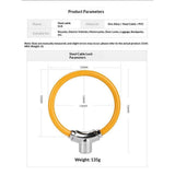 Bicycle Cable Lock, Steel Cable with Keys, Security Lock,Theft Bike Cable Lock, Portable, Versatile, Security (orange)