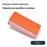 Glasses Case for 2 Storage Portable Compact Slim Two-Piece Soft Case Hard Case, Sunglasses Box Large Capacity Eyeglasses Holder Women