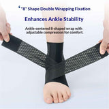 1 Pair Adjustable Compression Ankle Brace for Sprained Ankle, Strong Support & Breathable Ankle Support for Injury Recovery, Joint Pain, Swelling, Man & Women（L (sizes 39-43)）