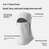 Cold Weather Ski Mask for Men Windproof Thermal Winter Scarf Mask Women Neck Warmer Hood for Cycling（Milk white gray）