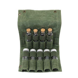 Camping Spice kit with 9 spice Jar Canvas Travel Seasoning container, portable spice bag for travel (MILITARY GREEN)