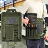 Tool Bag Roll Up, Heavy Duty Portable Soft Tool Storage Organization, Foldable Empty Rollup Organizer Rollable Carrying Toolbag, Dad Men Mechanic Welding Birthday Gift, Green