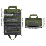 Tool Bag Roll Up, Heavy Duty Portable Soft Tool Storage Organization, Foldable Empty Rollup Organizer Rollable Carrying Toolbag, Dad Men Mechanic Welding Birthday Gift, Green