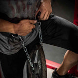 Pull-up Belt Weighted Dip Belt with Chain Double D-ring Weightlifting Back Support Strap Home Gym Equipment Waist Belt