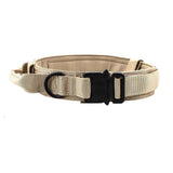 Reflective Nylon  Dog Collar Military Adjustable Durable for Large German Shepherd Outdoor Working Training Walking with Leash (XL, Khaki)