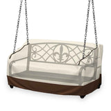 Porch Swing Cover, 56x32x25 Inches, Outdoor Swing Cover Waterproof for Patio Garden Furniture, Patio Swing Cover All Weather Protection ( Beige +brown)