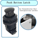 2Pcs Push Button Latch, Push to Close Latches for Perpendicular Door Configurations Latches - Push-to-Close Latches - Knob Stores Flush (Black)