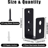2x4 (1.5x3.5 inch) Door Barricade Brackets (2 pcs) | Drop Open Bar Holder Steel U Bracket for 2 by 4 Lumber as Security Door Reinforcement, Door Jammer, Tool Hanger for Home, Barn, Shed, Garage, Gate