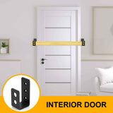 2x4 (1.5x3.5 inch) Door Barricade Brackets (2 pcs) | Drop Open Bar Holder Steel U Bracket for 2 by 4 Lumber as Security Door Reinforcement, Door Jammer, Tool Hanger for Home, Barn, Shed, Garage, Gate