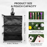 Golf Tee Bag - Store Your tees, Golf Balls, scorecard, and Pencil. Great Gift for Golfers! 2pcs（Only a single storage bag）