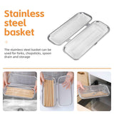 Dishwasher Basket, Stainless Steel Dishwasher Silverware Basket, Replacement Utensil Rectangular Mesh Drain for Small Items