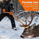 Deer Drag Harness & Rope – Heavy Duty 480lbs Capacity, Reflective Orange Hunting Gear with Comfortable Shoulder Strap, Soft Handle – Essential for Dragging Deer, Elk, Boar – Gift for Hunters