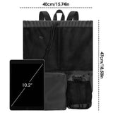 Swim Bag Beach Backpack with Wet Pocket Mesh Drawstring Bags for Swimming, Gym black Mesh Swim Bag Beach Drawstring Backpack, Waterproof Gym Bags for Women and Men