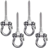 Heavy Duty 180° Swing Hangers, Stainless Steel Eye Screw Bracket,  Playground Yoga Hammock Rope Tire Web Chair Sandbag Punching Bag Porch Swing Sets (4 Pack)