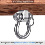 Heavy Duty 180° Swing Hangers, Stainless Steel Eye Screw Bracket,  Playground Yoga Hammock Rope Tire Web Chair Sandbag Punching Bag Porch Swing Sets (4 Pack)
