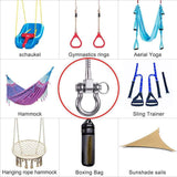 Heavy Duty 180° Swing Hangers, Stainless Steel Eye Screw Bracket,  Playground Yoga Hammock Rope Tire Web Chair Sandbag Punching Bag Porch Swing Sets (4 Pack)