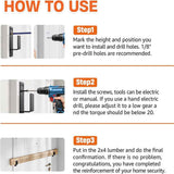 Door Barricade Brackets, 2 Pack Drop Open Bar Holder for Home Security, 2x4 Bar Brackets Prevent Unauthorized Entry, Carbon Steel,Black