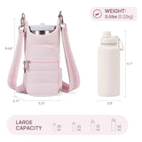 Water Bottle Holder Crossbody Bags for Women for Walking, Hiking, Cycling（pink）Tumbler with Handle, Cup Holder Pouch w/Adjustable Strap