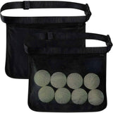 2pcs Adjustable tennis belt holder, waist bag, mesh hip bag holder, can hold 8 tennis or table tennis bags, golf bag（black）