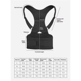 Magnetic therapy posture support back bracket adjustable posture corrector bracket shoulder back support strap - relieves neck, back, and spine pain (L)