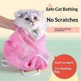 2pcs Cat Bathing Bag Anti-Bite and Anti-Scratch Cat Grooming Bag for Bathing, Nail Trimming, Medicine Taking,Adjustable Multifunctional Breathable Restraint Shower Bag(Pink)