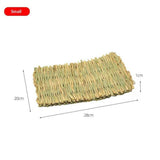 2pcs Woven Grass Mat - All Natural Chewable Grass Mat for Small Pets  Pig Foot Mat Rabbit Grass Nest Pet Supplies（small size）