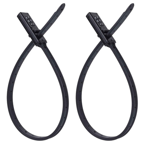 2pcs Zip Tie Lock, 22.05in Adjustable Small Cable Lock with Combination 3 Digit Recodable Combination Multi-Purpose for Bikes Motorcycle Helmet  (Black)