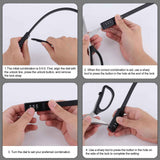 2pcs Zip Tie Lock, 22.05in Adjustable Small Cable Lock with Combination 3 Digit Recodable Combination Multi-Purpose for Bikes Motorcycle Helmet  (Black)