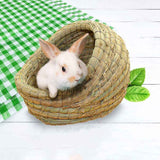 Rabbit grass bed, rabbit woven hay bed, natural handmade grass house for small pets, suitable for Totoro, guinea pigs, hedgehogs, rats（mini version）