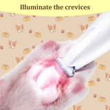 Pet Micro Precision Trimmer, Multifunctional Pet Hair Clippers for Grooming with LED Light, Low Noise Waterproof Rechargeable Pet Paw Trimmer for Pet Paws,(White)