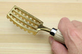 Fish Scaler Brush with Brass Serrated Sawtooth and Ergonomic Wooden Handle - Easily Remove Fish Scales Without Fuss Or Mess