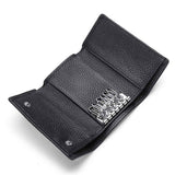 Cowhide Key Holder - Car Key Loop Wallet Slim Keychain Pouch - Practical Key Organizer for Men & Women (black)
