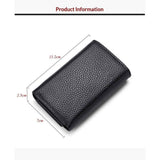 Cowhide Key Holder - Car Key Loop Wallet Slim Keychain Pouch - Practical Key Organizer for Men & Women (black)