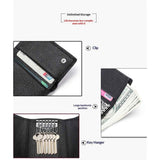 Cowhide Key Holder - Car Key Loop Wallet Slim Keychain Pouch - Practical Key Organizer for Men & Women (black)