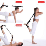 Foot and Calf Stretcher-Stretching Strap For Plantar Fasciitis, Heel Spurs, Foot Drop, Achilles Tendonitis & Hamstring. Yoga Foot & Leg Stretch Strap (Black)