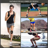Knee Brace,With Padding,2 PCS Knee Brace for Women Men ,Pain Relief Adjustable Patellar Tendon Support Sleeves Brace Knee Joint Strap for Hiking,Tennis,Running,Football,Injury Recover(Black,S/M)