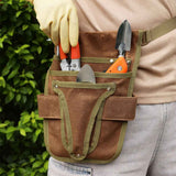 Garden Tool Belt, Brown, Multi-Pocket, Adjustable, Canvas, 28.5cm x 30cm, for Women Men Gardeners Florist