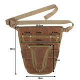 Garden Tool Belt, Brown, Multi-Pocket, Adjustable, Canvas, 28.5cm x 30cm, for Women Men Gardeners Florist