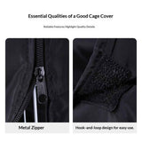 Bird Cage Cover for Night - Black Birdcage Cover with 4 Access Windows -Insulated Birdcage Cover with Dust Protection- Fits Parakeet, Cockatiel & Medium Cages
