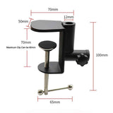 2 pack Universal Shape Table Mounting Clamp for Microphone Suspension Boom Scissor Arm Stand Holder with Adjustable Positioning Screw, Fits up to Desktop -Black
