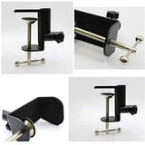 2 pack Universal Shape Table Mounting Clamp for Microphone Suspension Boom Scissor Arm Stand Holder with Adjustable Positioning Screw, Fits up to Desktop -Black