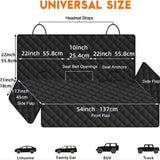 Dog Car Seat Cover, Back Seat Cover for Dogs Pet Car Seat Protector Waterproof Bench Car Seat Cover, Non-Slip Seat Cover fits Middle Armrest for Most Cars Trucks SUVs - Black