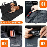 Dog Car Seat Cover, Back Seat Cover for Dogs Pet Car Seat Protector Waterproof Bench Car Seat Cover, Non-Slip Seat Cover fits Middle Armrest for Most Cars Trucks SUVs - Black