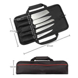 5 Pocket Chef Knife Case Roll Bag Bi-Fold (Black) Lightweight - Durable double-layer Oxford fabric – Perfect for the Busy Traveling Chef
