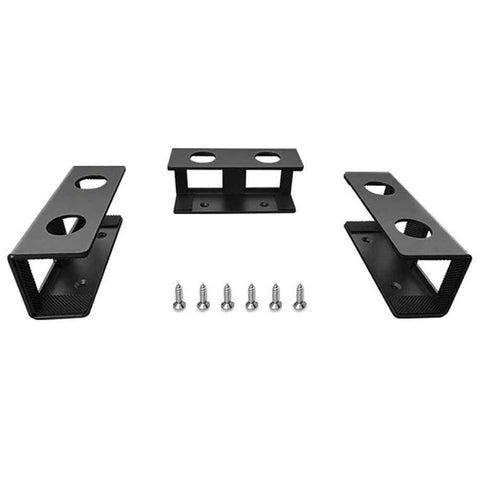 Under Desk Laptop Mount, Metal Under Desk Shelf Holder for Laptop, Mac mini, MacBook, Keyboard with Anti-Scratch Silicone (Black)