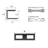 Under Desk Laptop Mount, Metal Under Desk Shelf Holder for Laptop, Mac mini, MacBook, Keyboard with Anti-Scratch Silicone (Black)